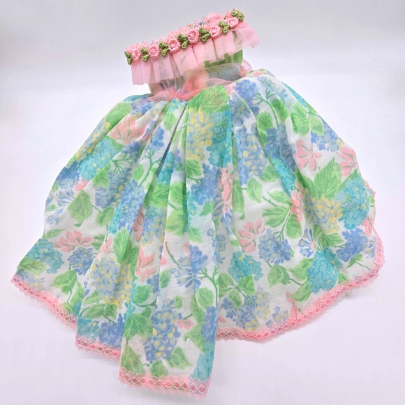 Vintage Dorothy Starling Doll Dress Vintage Hydrangea Floral Print Puffy Skirt - Picture 2 of 7